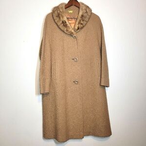 Vintage Union Made Fur Wool Coat XL 1X